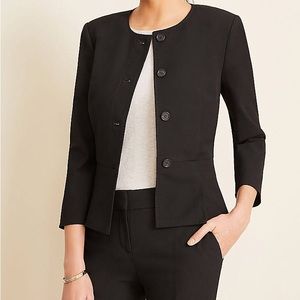 Ann Taylor Black Crew Neck Jacket/Blazer